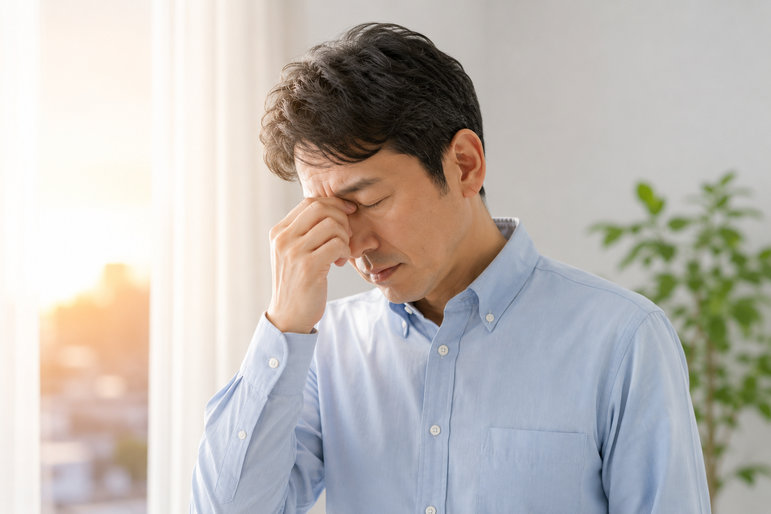 疲れを感じる働く男性のイメージ